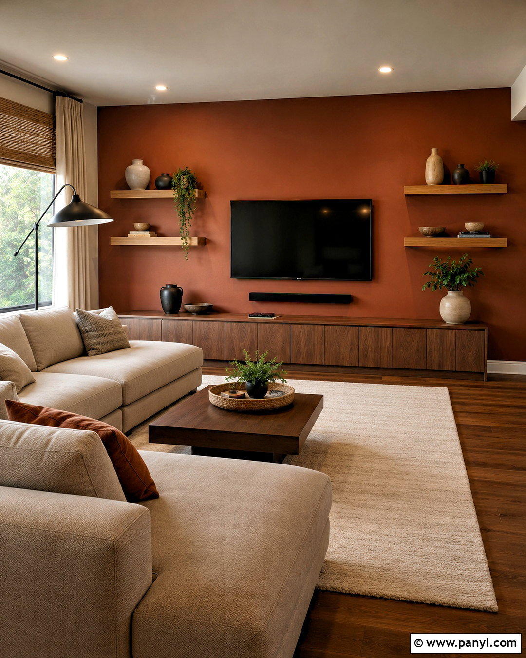 Terracotta TV Accent Wall - 35 terracotta accent wall ideas