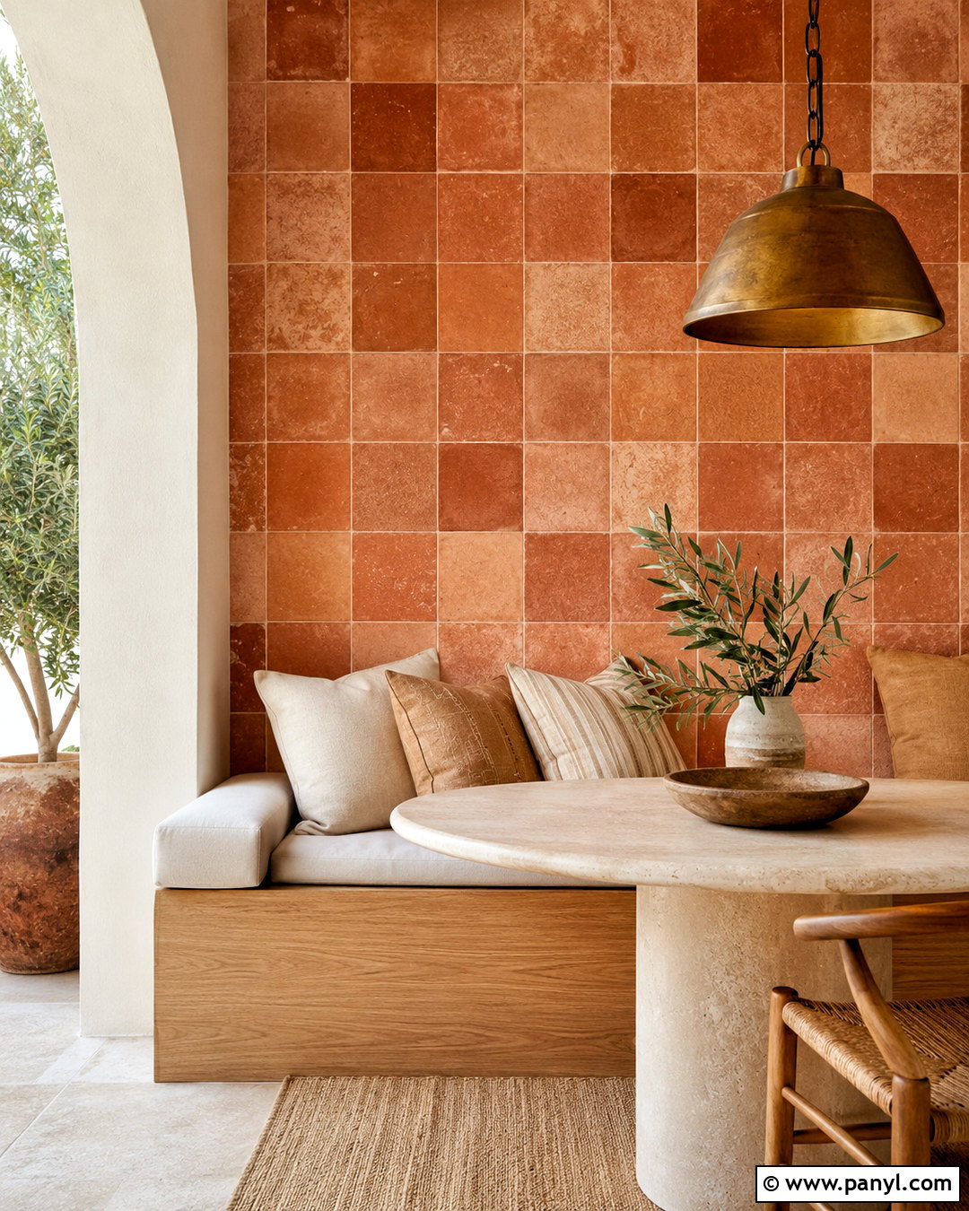 Terracotta Tile Accent Wall - 35 terracotta accent wall ideas