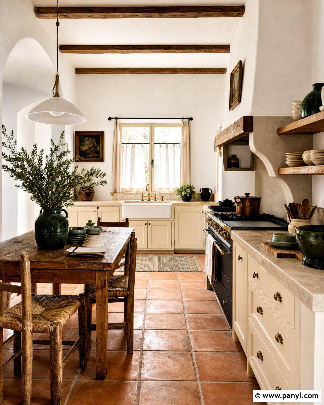 Terracotta Tile Floor And Plaster White Walls - 20 floor and wall color combinations