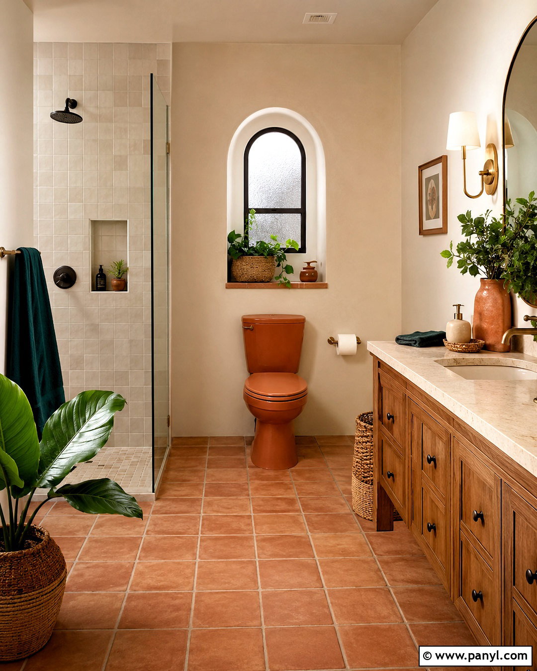 Terracotta Toilet Bathroom - 35 Toilet Color Ideas
