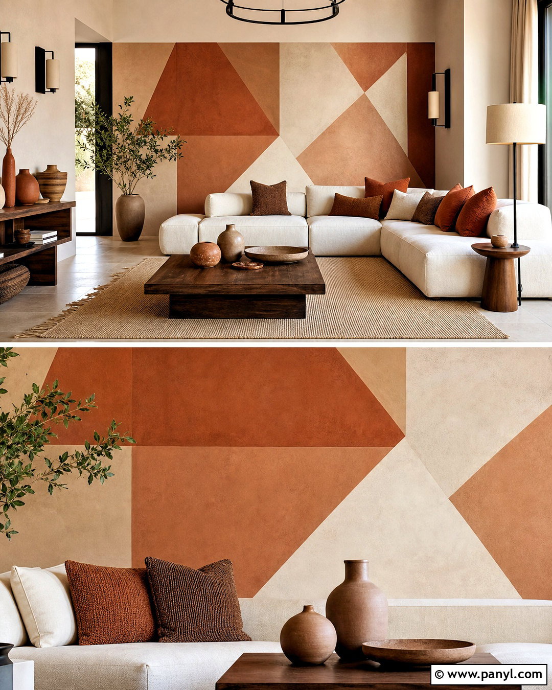 Terracotta Triangle Wall - 20 triangle wall design ideas