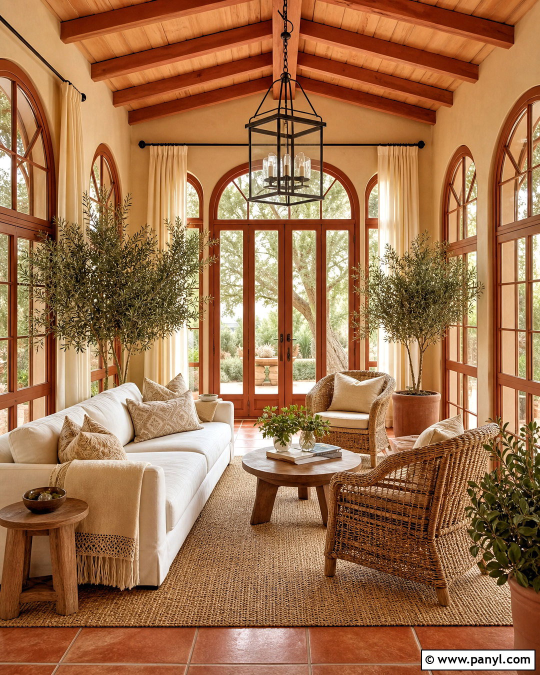 Terracotta Trim With Beige Walls - 20 contrasting trim interior ideas