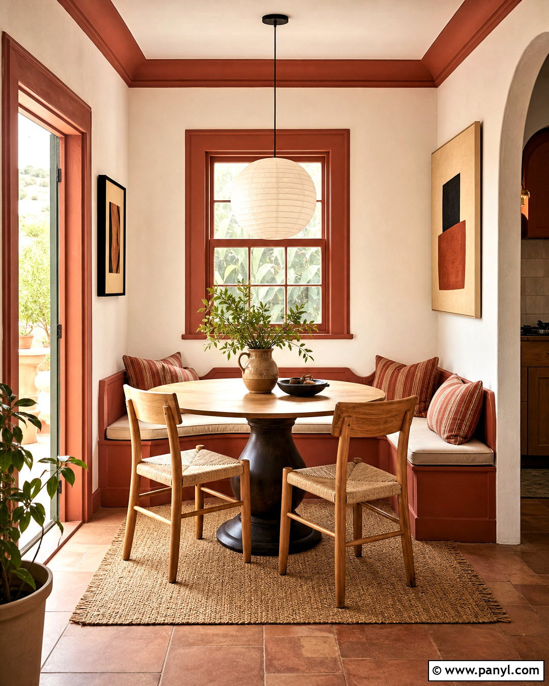 Terracotta Trim With White Walls - 20 white walls with different color trim ideas