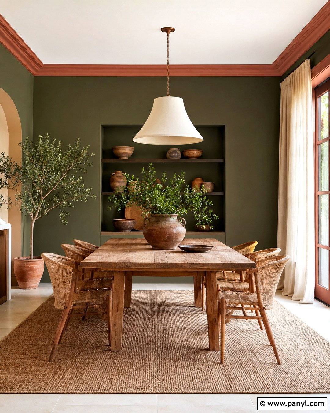 Terracotta Trim - 20 Trim Color For Dark Green Walls