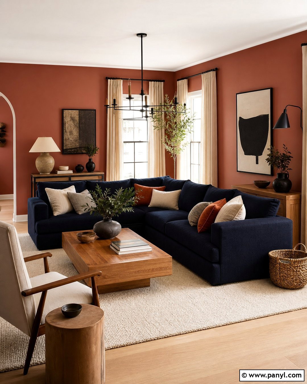 Terracotta Wall Color - 20 Best Wall Color For Blue Couch Ideas