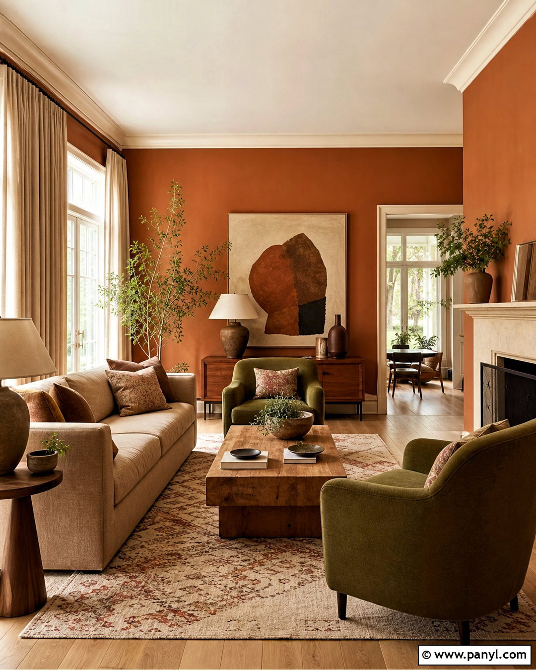 Terracotta Wall Color Living Room - 20 wall color design ideas