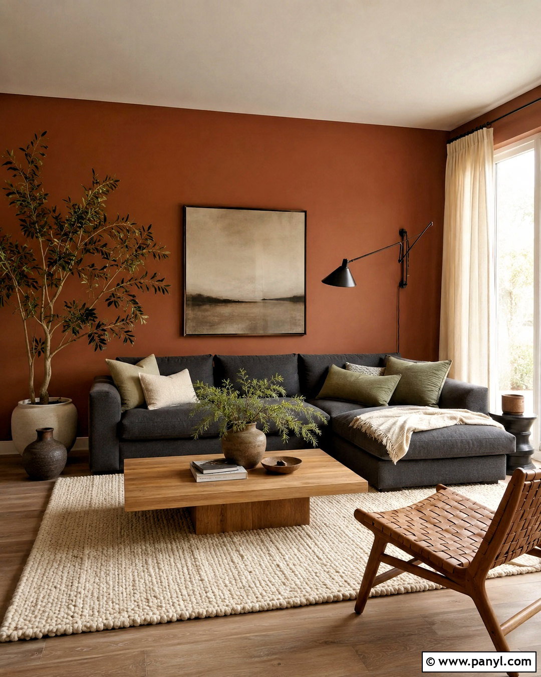 Terracotta Walls With A Gray Sofa - 20 What Colour Walls With Grey Sofa Ideas