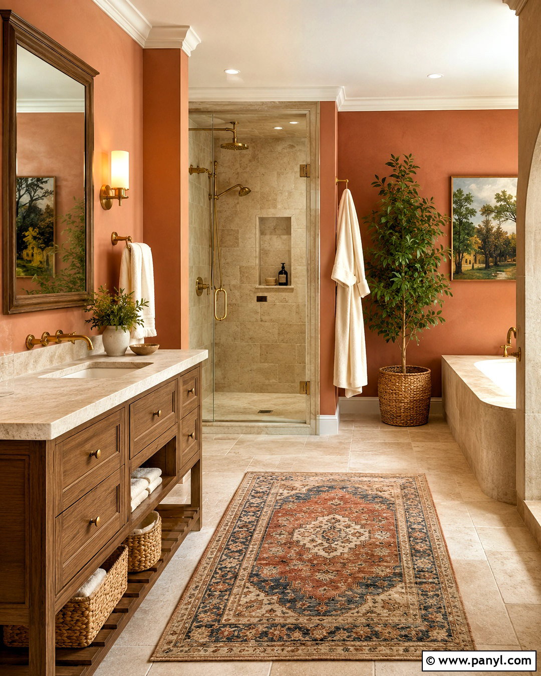 Terracotta Walls With Beige Bathroom Tiles - 20 What Color Goes With Beige Bathroom Tiles