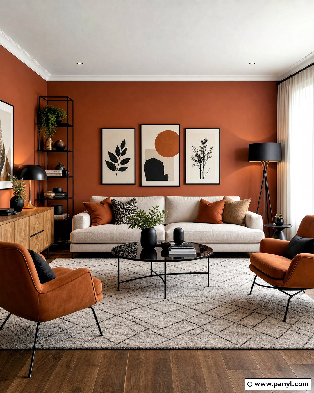 Terracotta Walls With Black Accents - 20 terracotta walls living room ideas