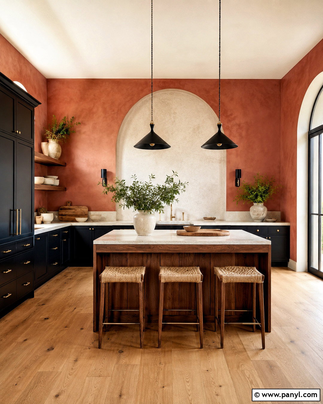 Terracotta Walls With Black Cabinets - 20 What Wall Color Goes With Black Cabinets