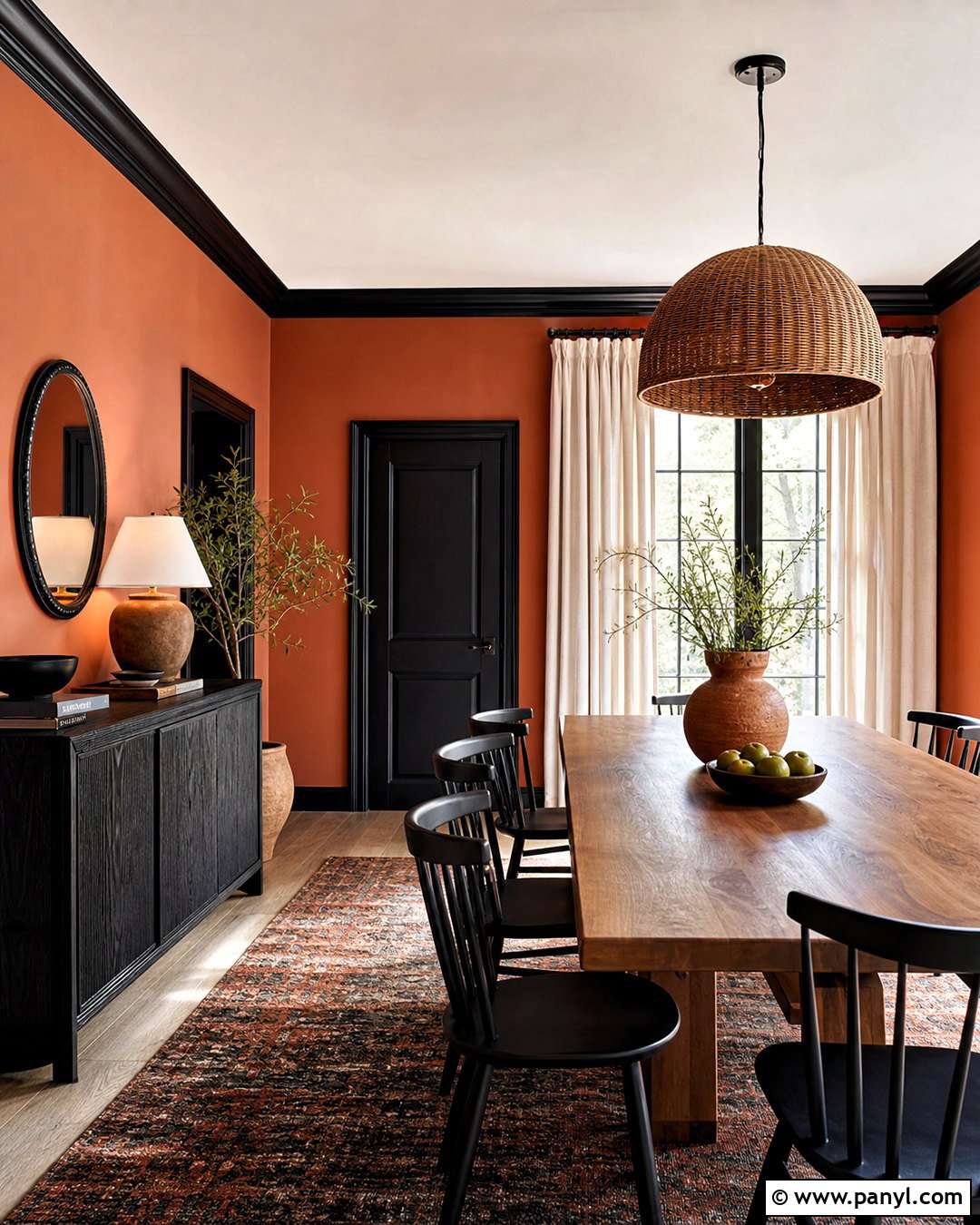 Terracotta Walls With Black Trim - 20 black trim interior color schemes