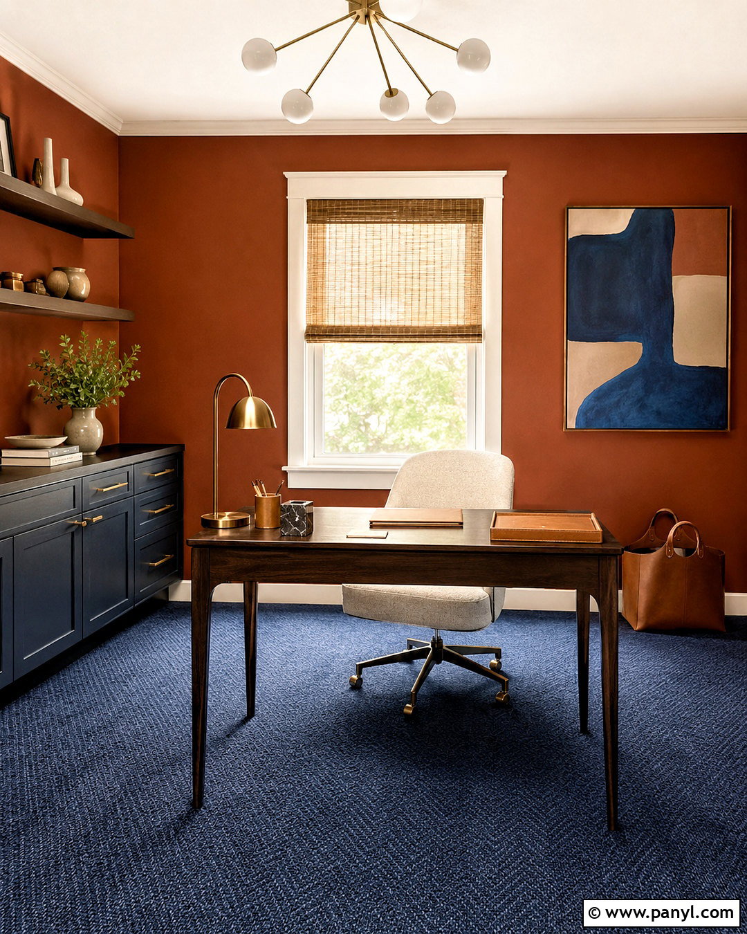 Terracotta Walls With Blue Carpet - 20 Wall Color With Blue Carpet Ideas
