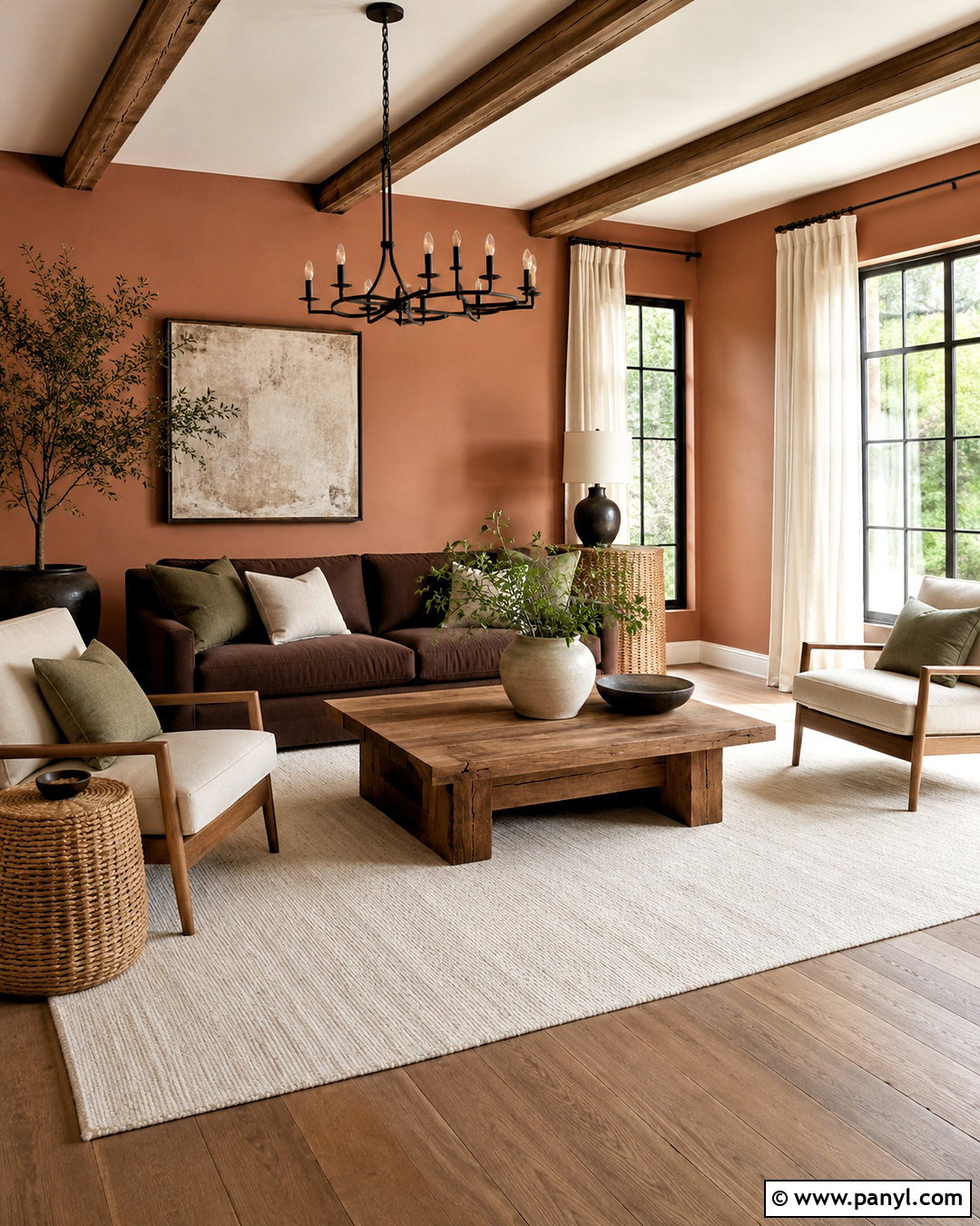 Terracotta Walls With Brown Furniture - 20 living room paint color ideas with brown furniture ideas