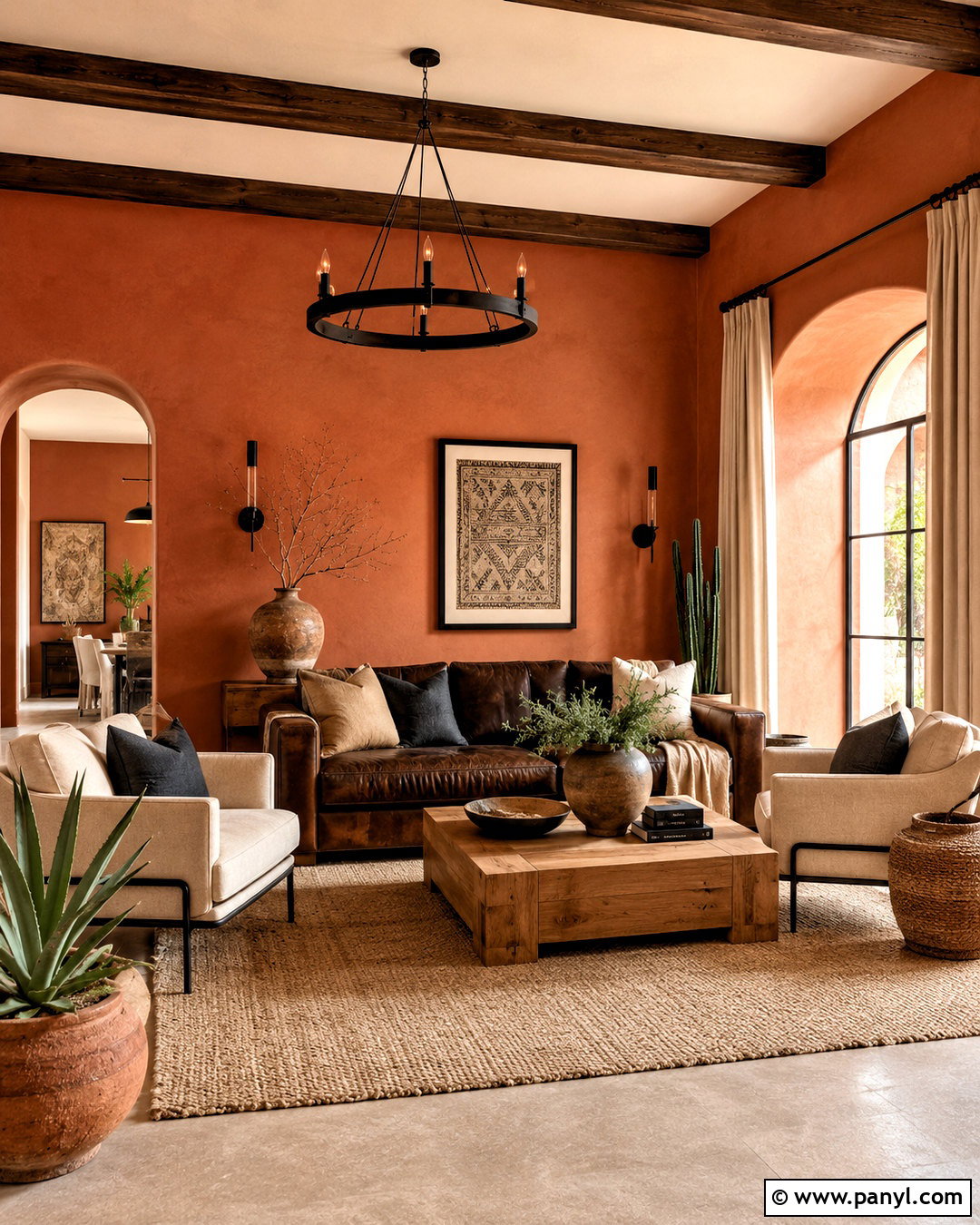 Terracotta Walls With Brown Sofa - 20 Wall Color For Brown Sofa Ideas
