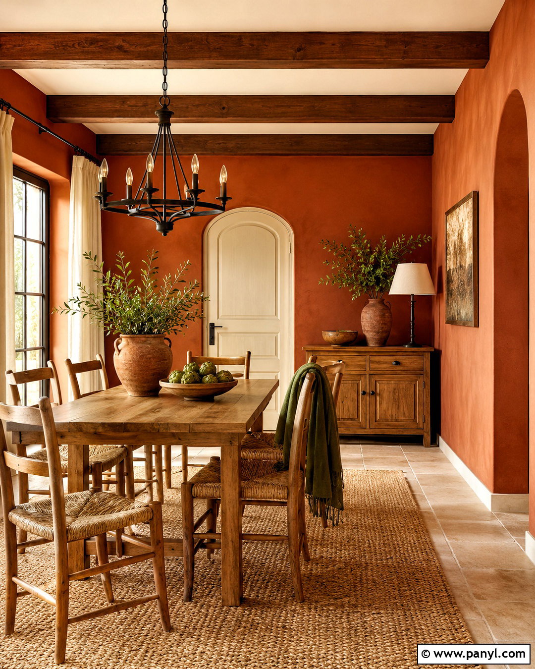 Terracotta Walls With Cream Doors - 35 Wall And Door Color Combination Ideas