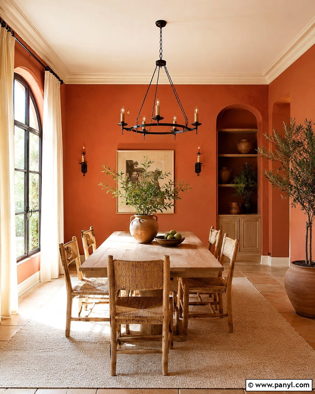 Terracotta Walls With Cream Trim - 20 Cream Trim Wall Color Ideas