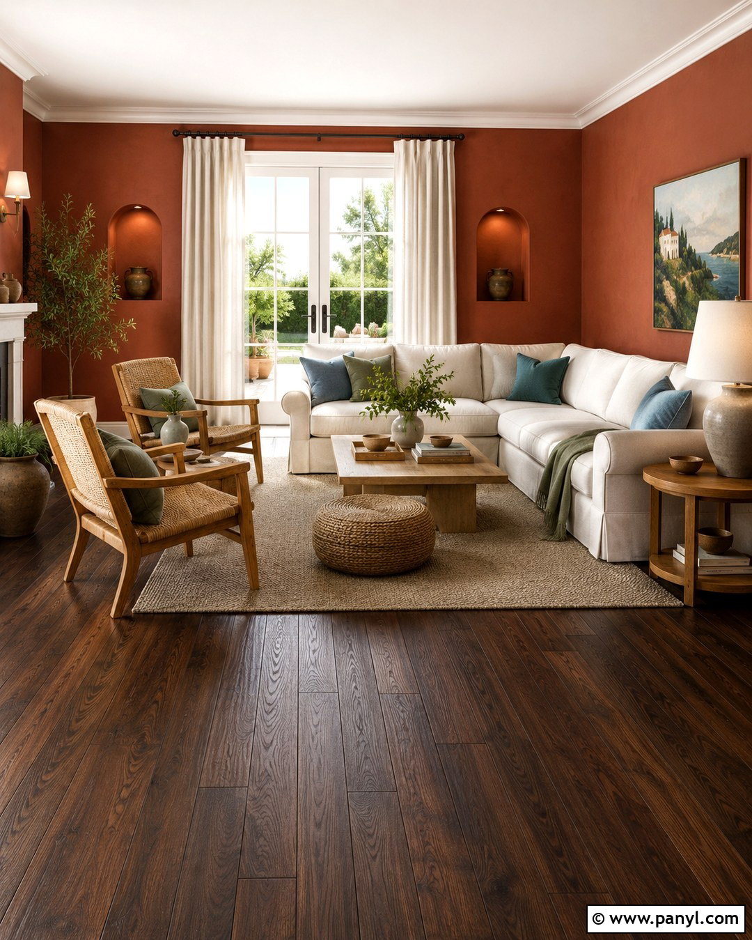 Terracotta Walls With Dark Floors - 20 Dark Floor Wall Color Ideas