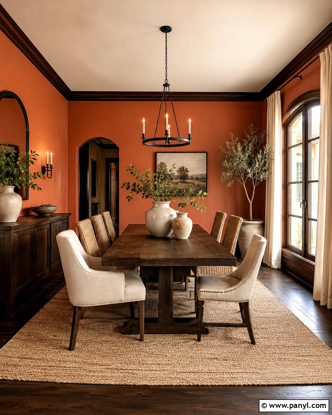 Terracotta Walls With Dark Wood - 20 Wall Colors To Match Dark Wood Ideas