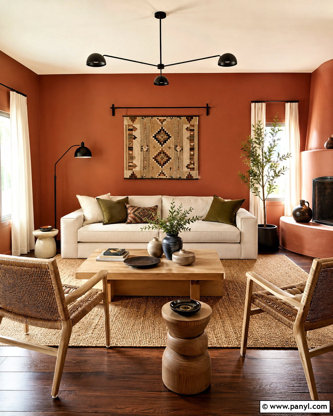 Terracotta Walls With Dark Wood Floors - 35 wall colors for dark wood floors