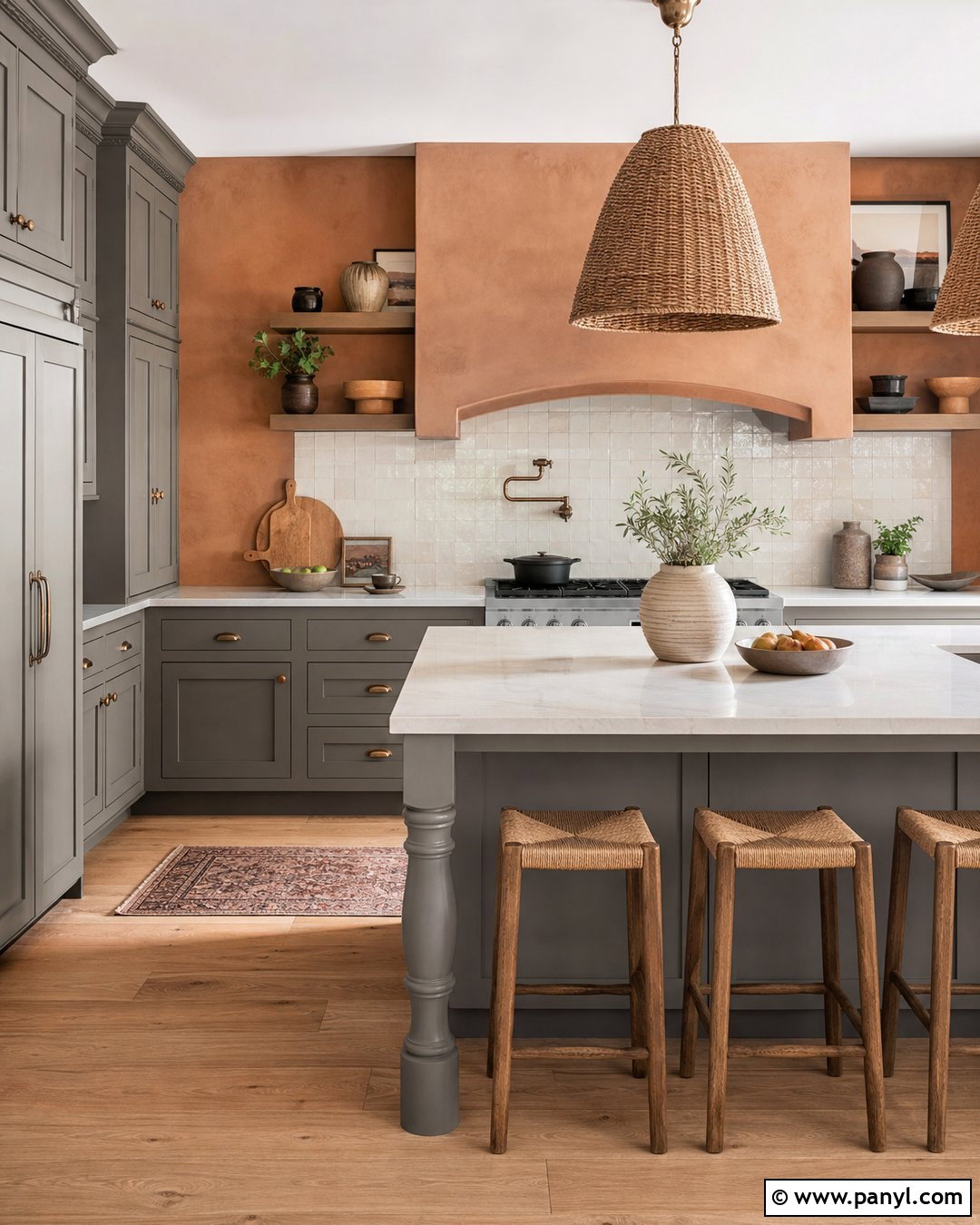 Terracotta Walls With Grey Kitchen Cabinets - 30 Grey Kitchen Cabinets Wall Color Ideas