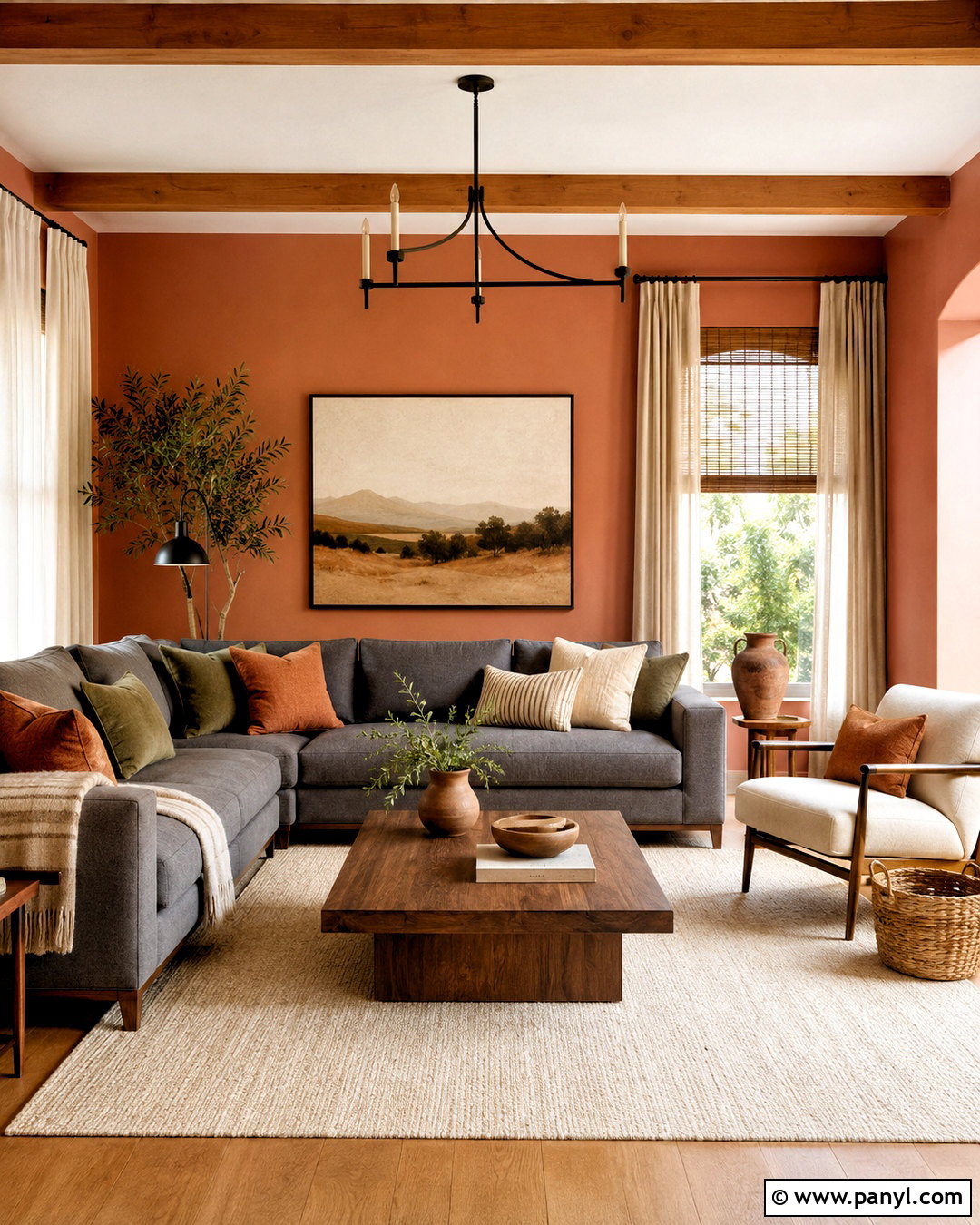 Terracotta Walls With Grey Sofa - 20 Wall Colour With Grey Sofa Ideas