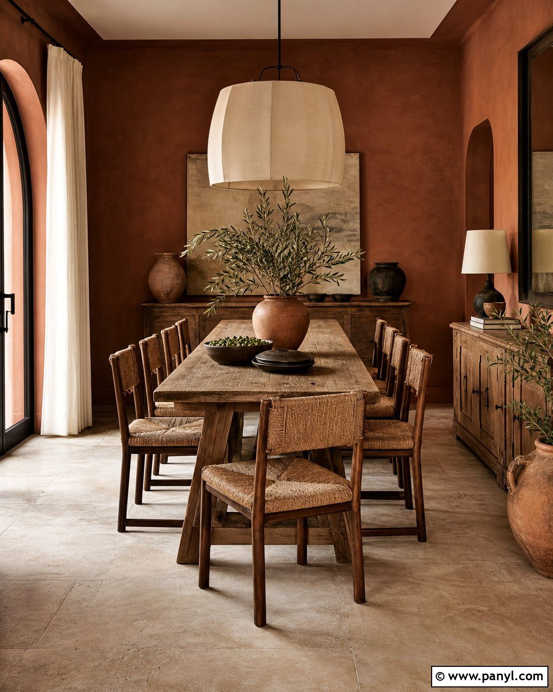 Terracotta Walls With Limestone Floors - 25 Wall Floor Color Combination Ideas