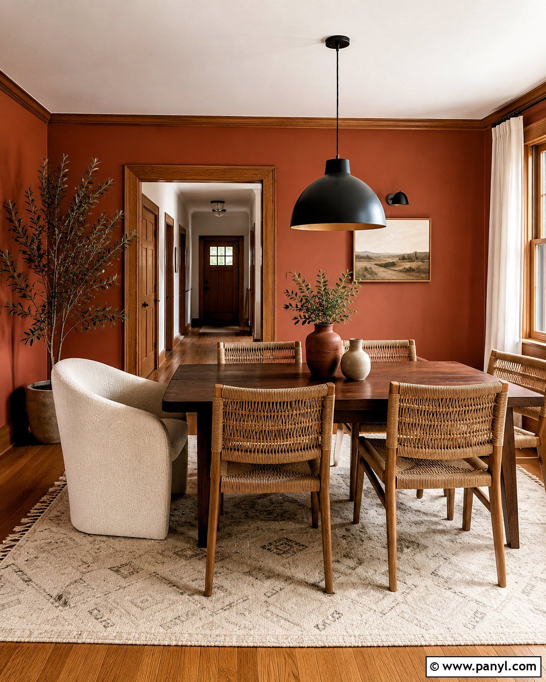 Terracotta Walls With Oak Trim - 20 oak trim updating ideas