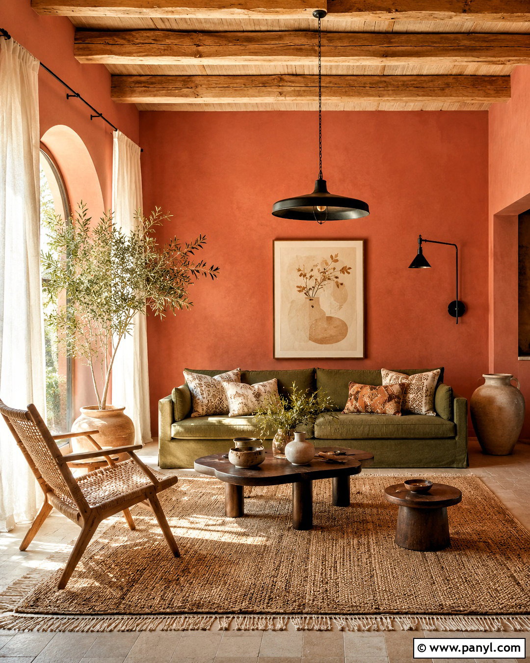Terracotta Walls With Olive Green Couch - 20 Wall Color For Olive Green Couch Ideas