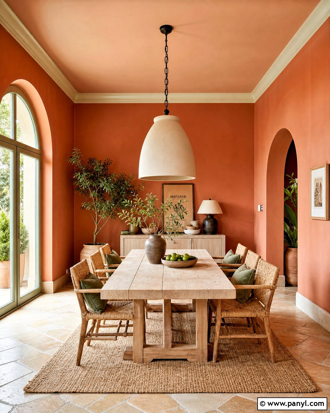 Terracotta Walls With Pale Peach Ceiling - 20 wall and ceiling color combinations