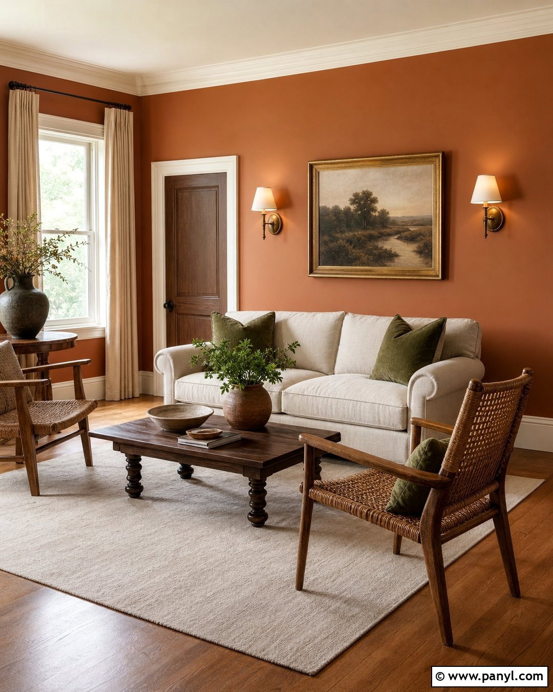 Terracotta Walls With Swiss Coffee Trim - 25 Swiss Coffee Walls And Trim Ideas
