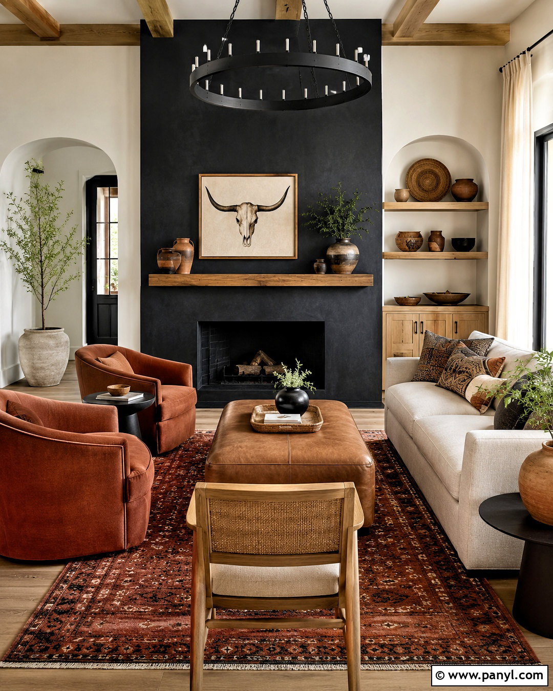 Terracotta With A Black Accent Wall - 20 What Colors Go With A Black Accent Wall Ideas