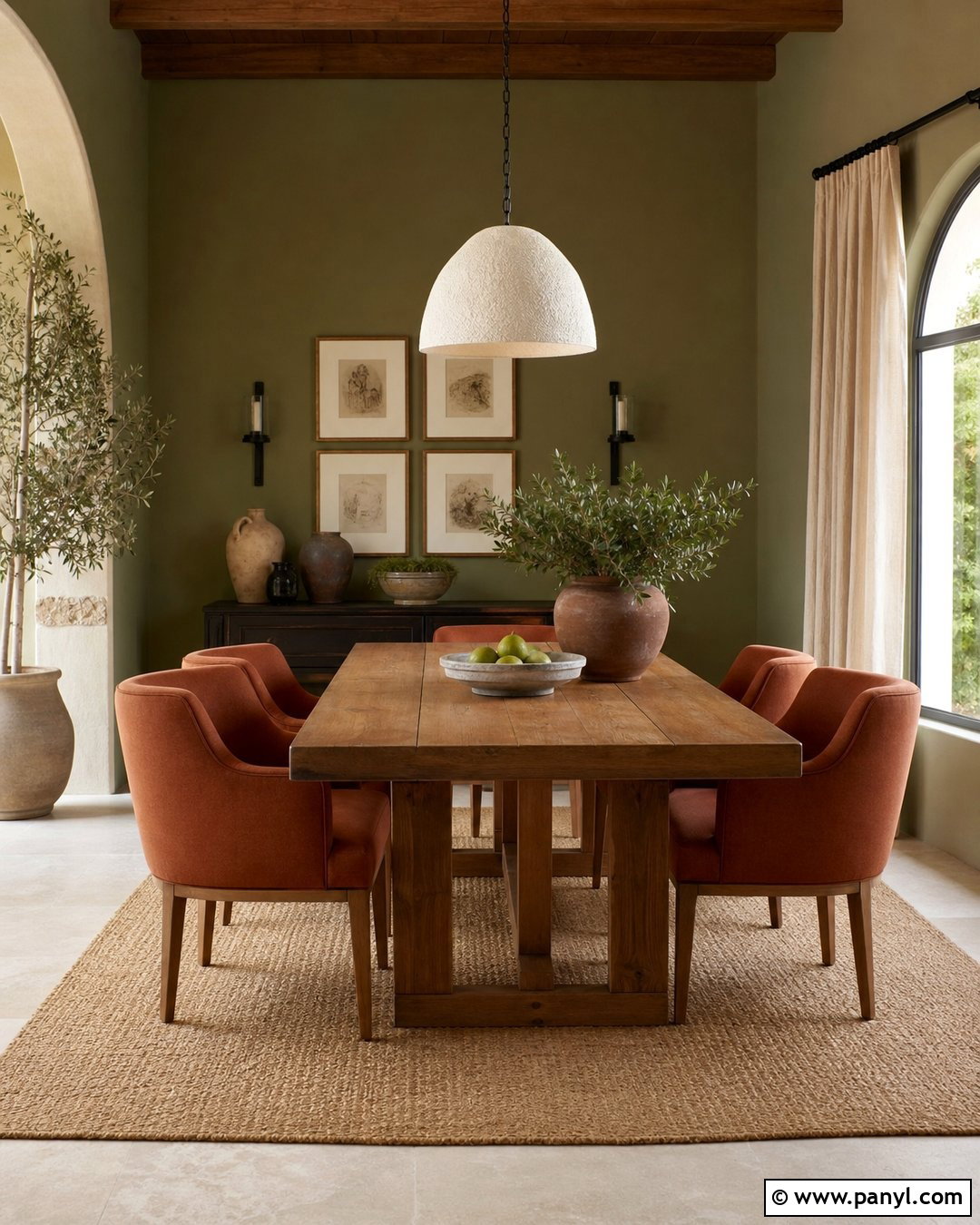 Terracotta With Olive Green Walls - 20 Colors That Go With Olive Green Walls