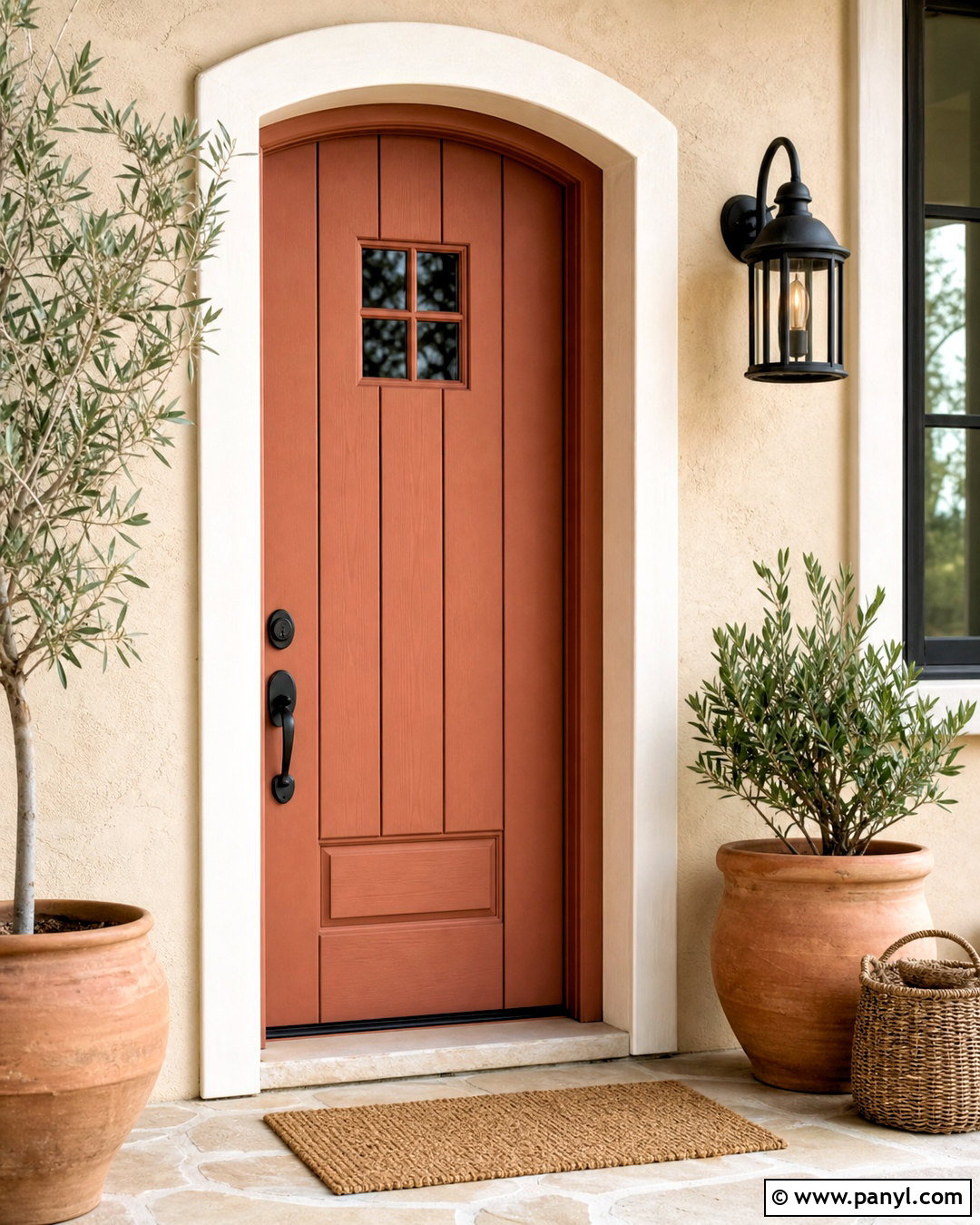 Terracotta Wooden Door - 20 wooden door colour ideas