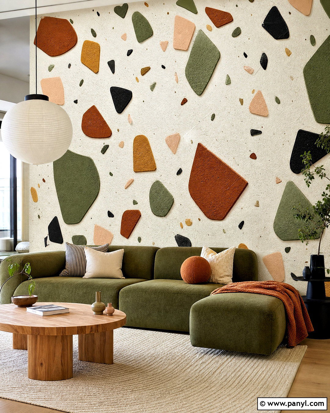Terrazzo 3D Wall Painting - 20 3d wall painting ideas living rooms