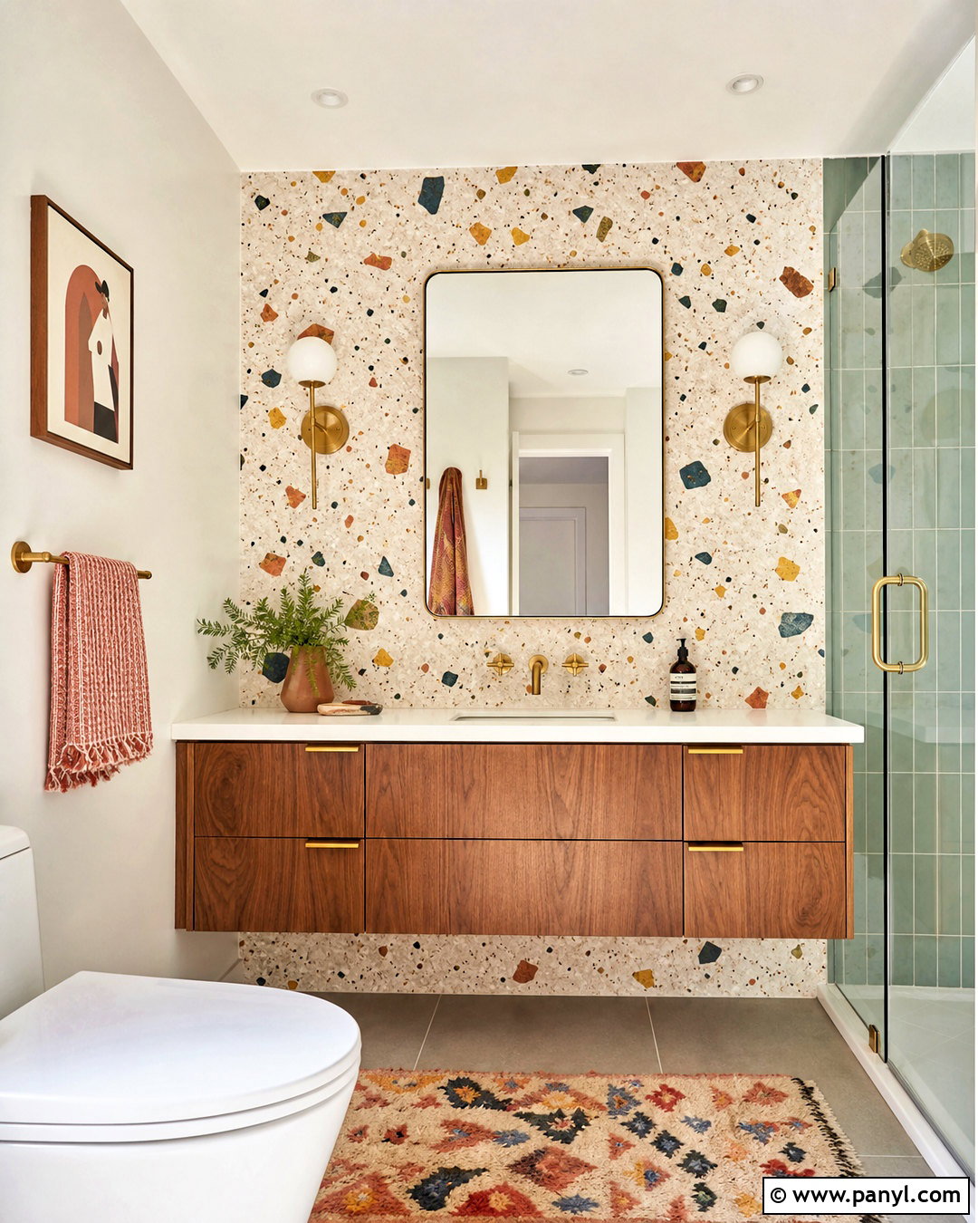 Terrazzo Accent Wall - 20 unique accent wall ideas