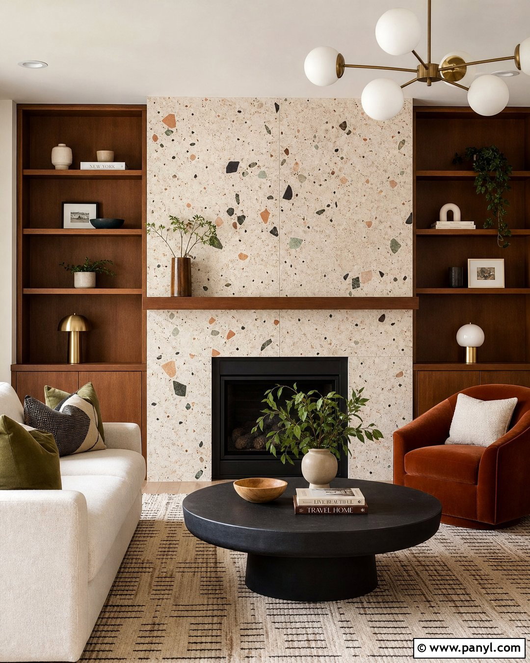 Terrazzo Fireplace Accent Wall - 25 Accent Wall Above Fireplace Ideas
