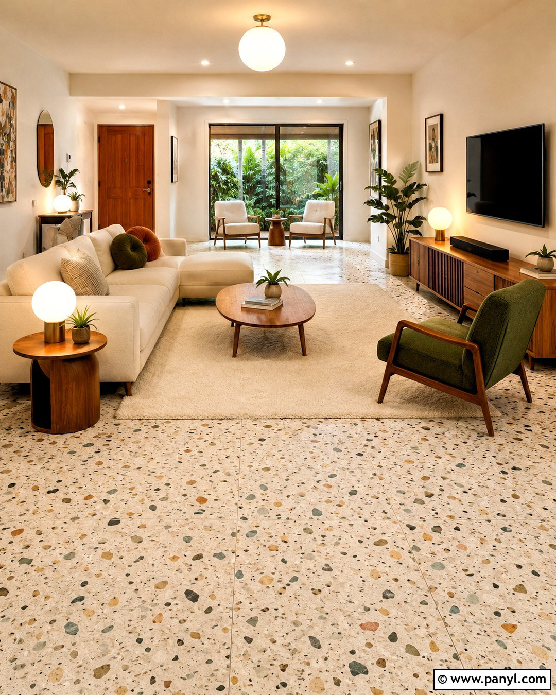 Terrazzo Look Ceramic Floor Tiles - 20 ceramic floor tiles living room ideas