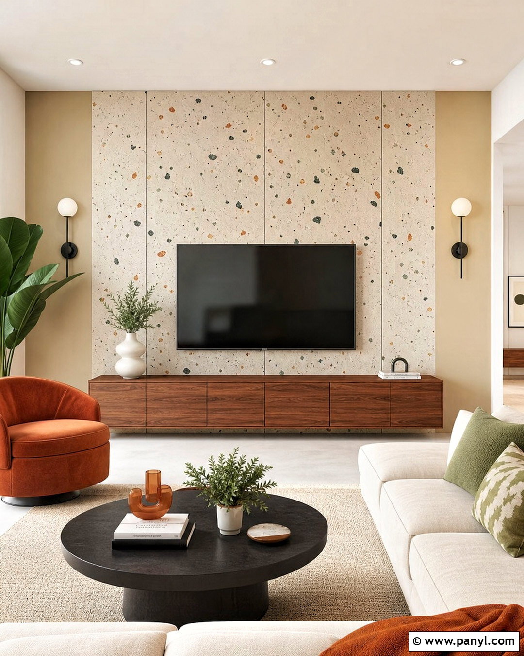 Terrazzo TV Back Wall - 20 tv back wall ideas