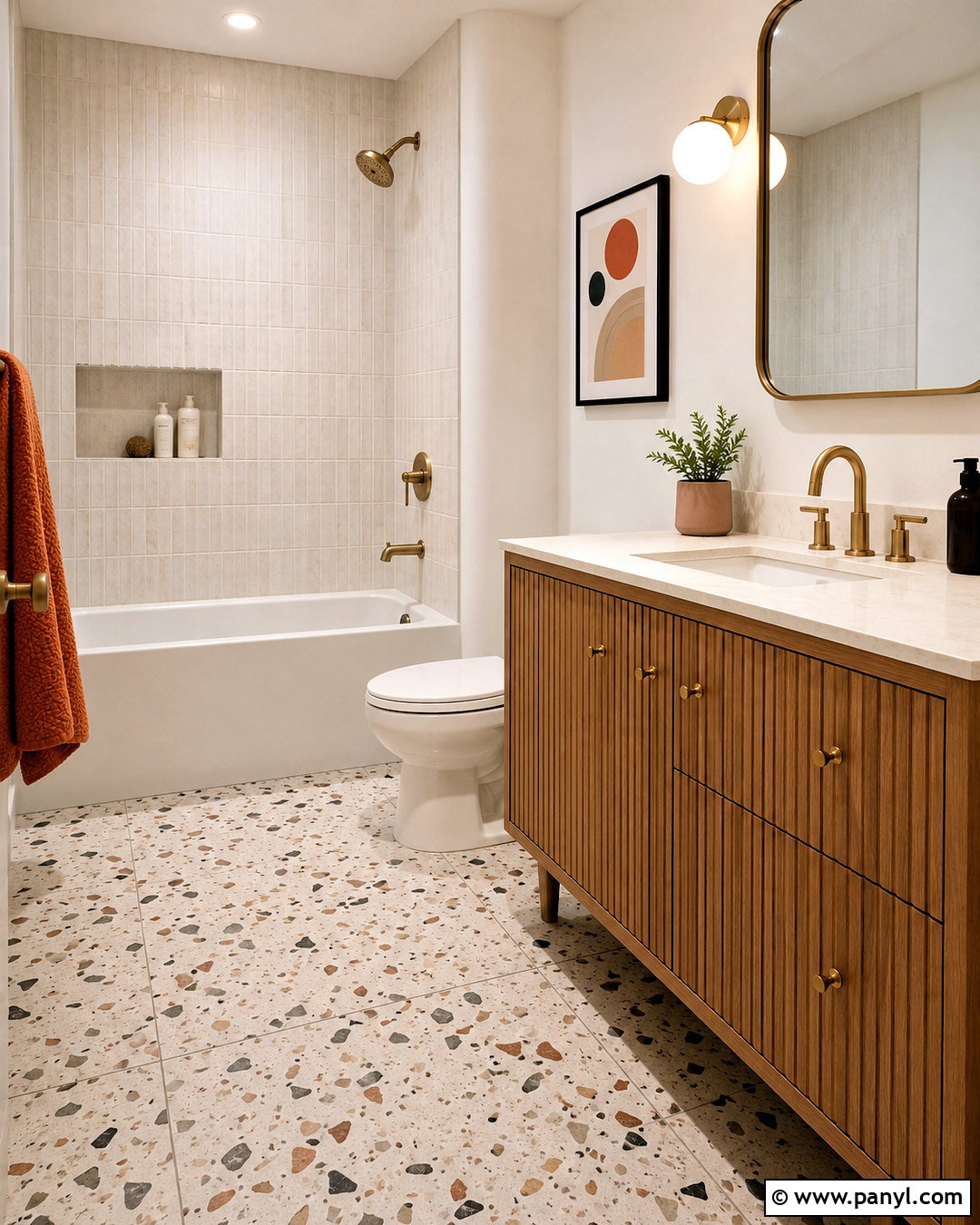 Terrazzo Tile With Warm Gray Grout - 20 Warm Gray Grout Color Ideas