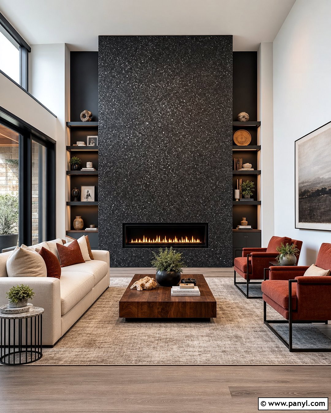 Textured Black Glitter Wall - 30 black glitter wall ideas