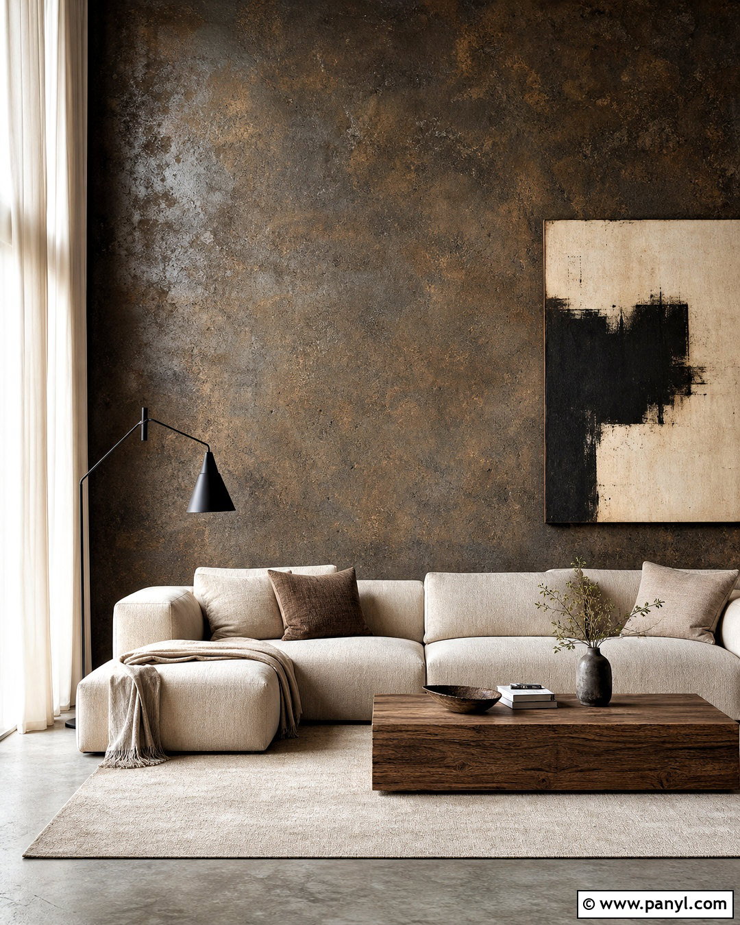 Textured Bronze Concrete Wall - 20 bronze wall ideas