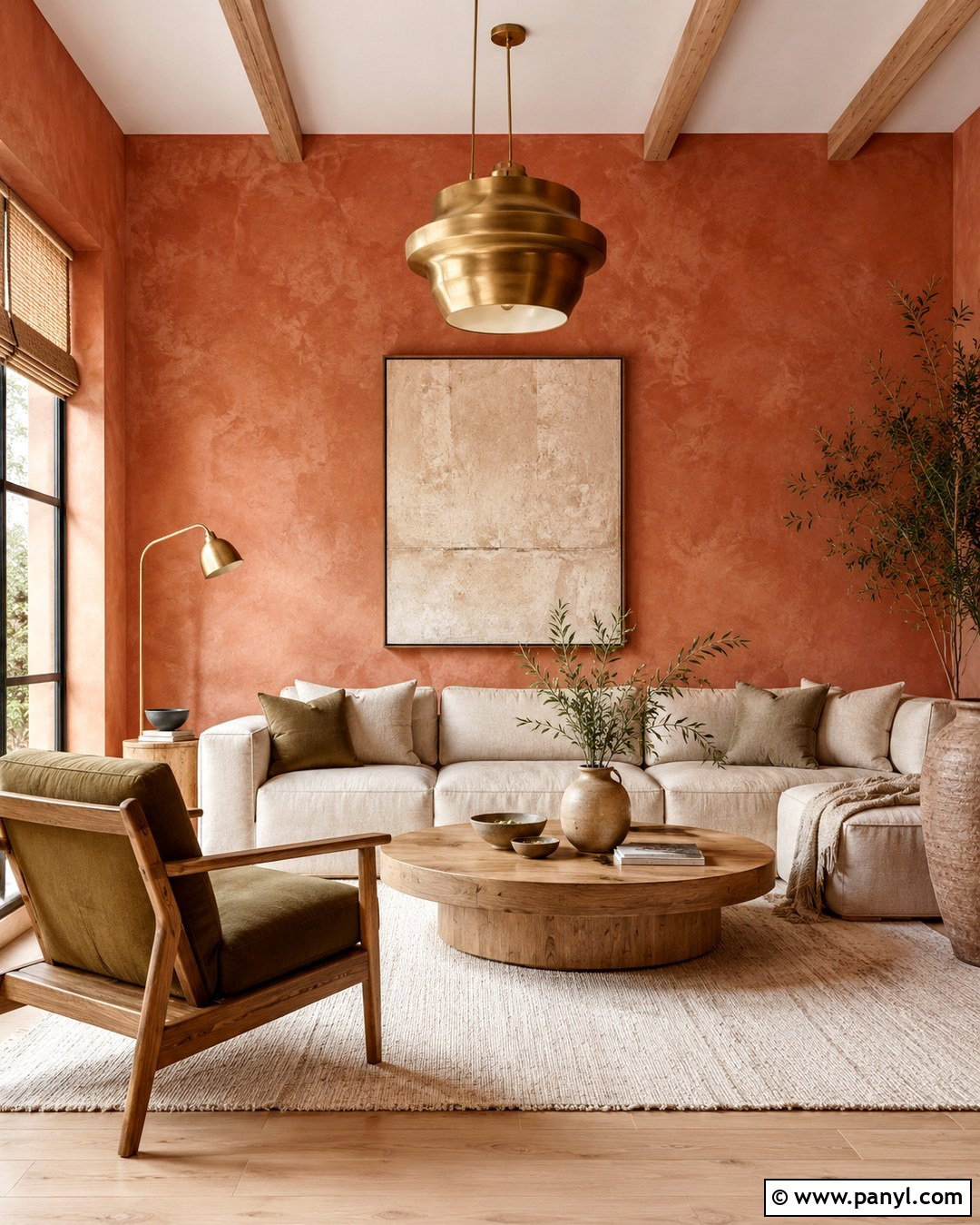 Textured Clay Walls With Linen Furniture - 20 Clay Color Painted Walls