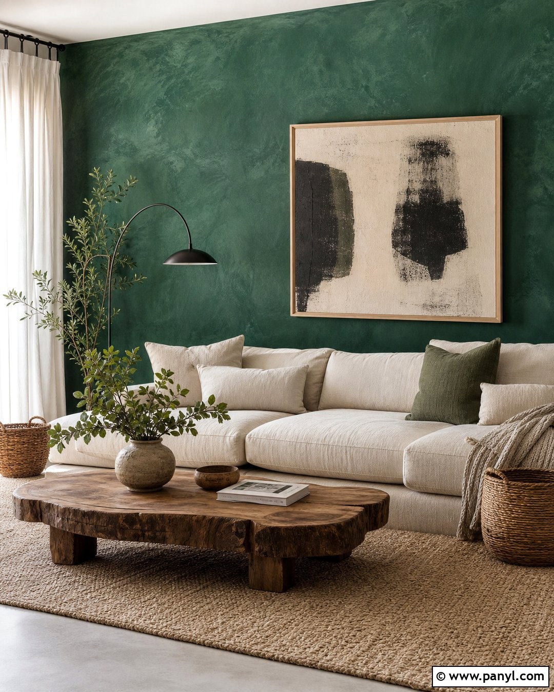 Textured Emerald Green Plaster Wall - 35 emerald green wall ideas