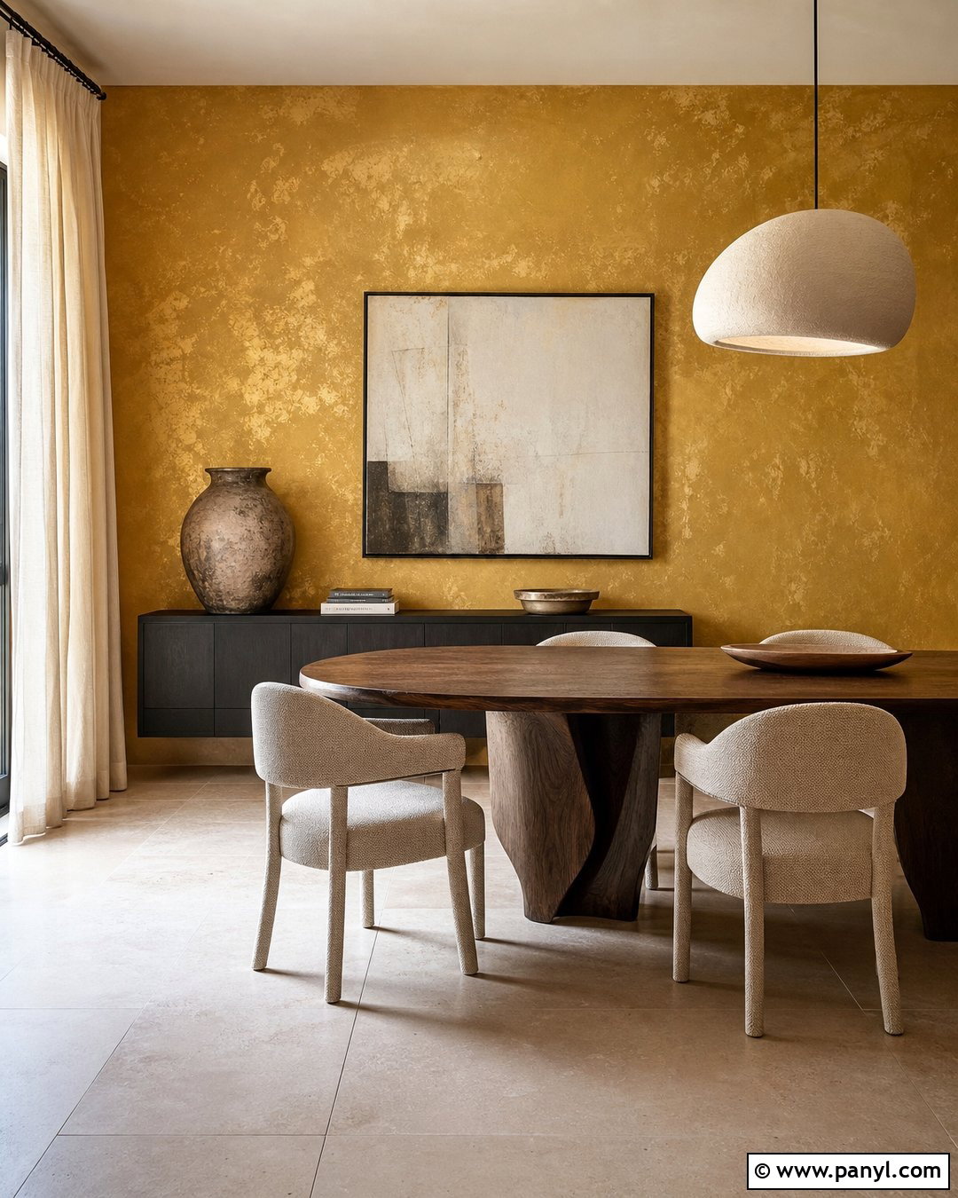 Textured Gold Plaster Walls - 30 Golden Wall Paint Ideas