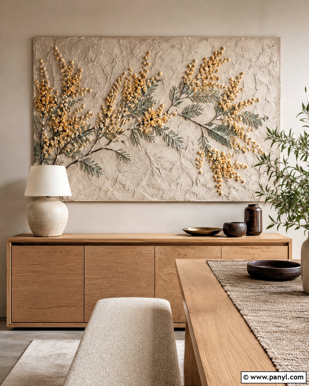 Textured Mimosa Wall Art - 20 mimosa wall ideas