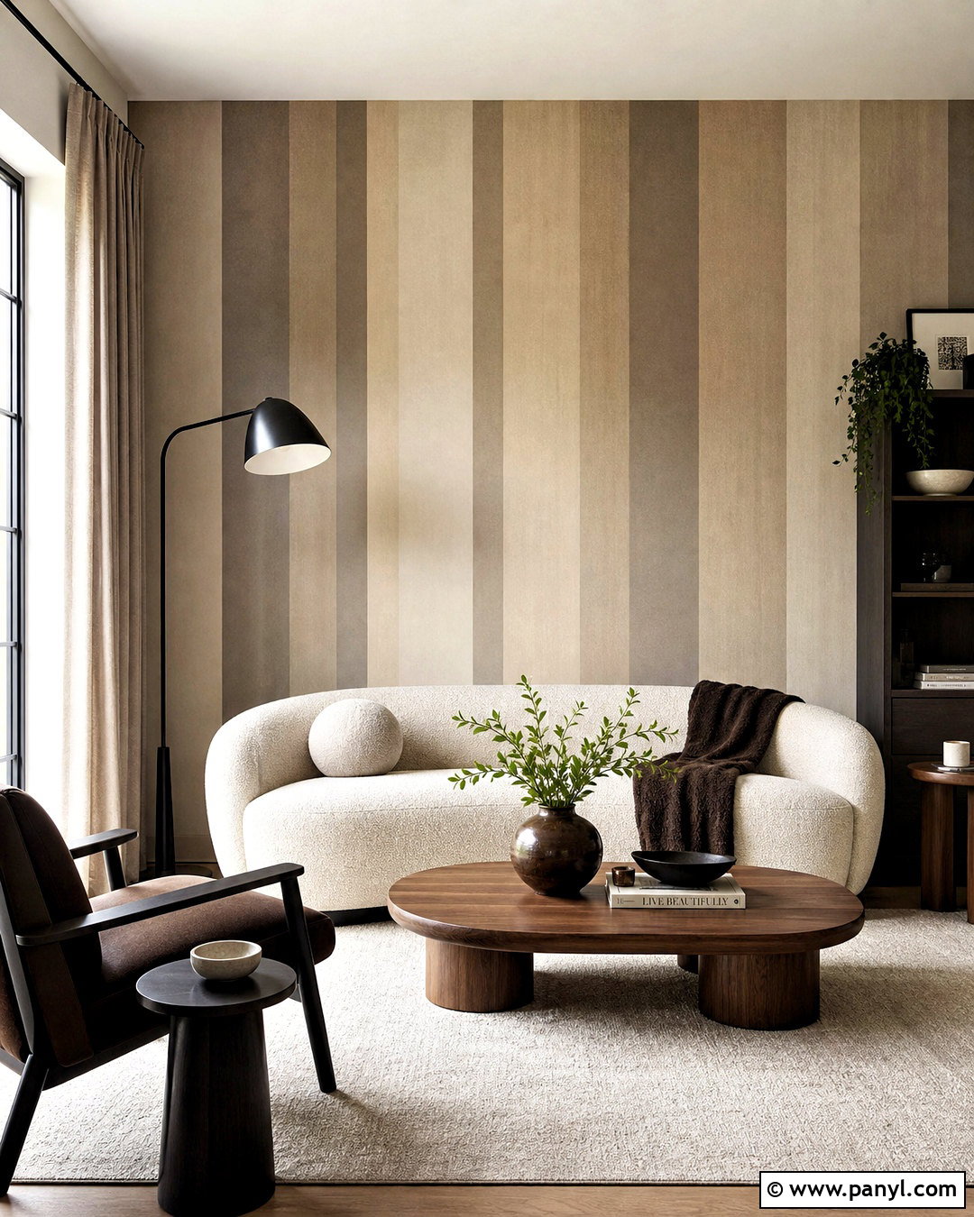 Textured Neutral Wall Stripes - 20 how to paint stripes on a wall ideas
