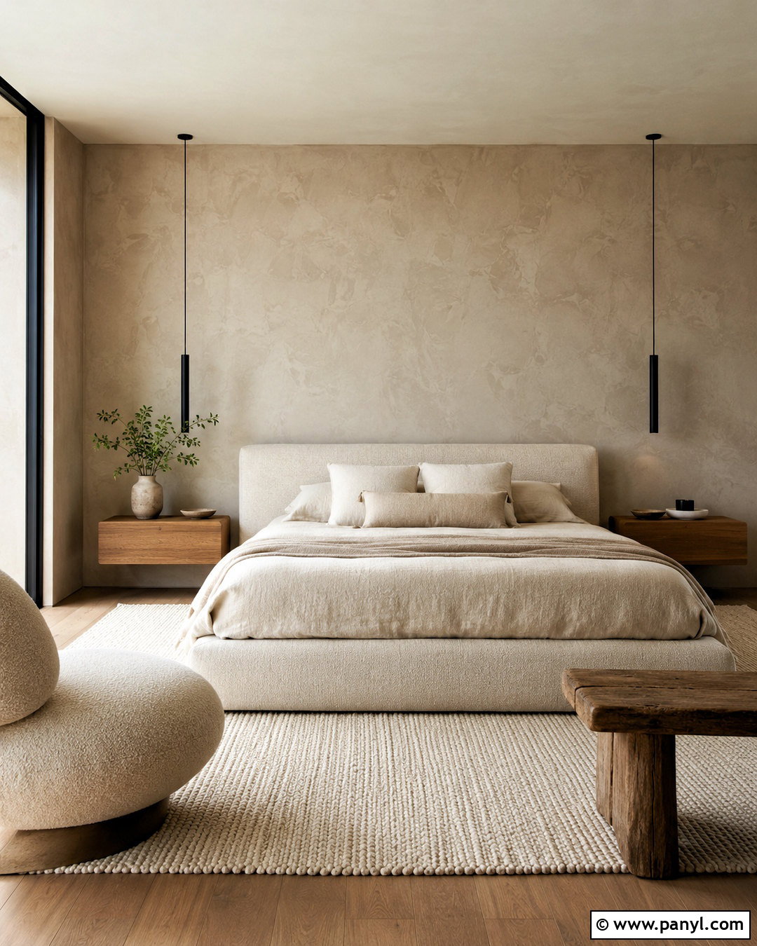 Textured Plaster Bedroom Wall - 20 minimalist wall design ideas