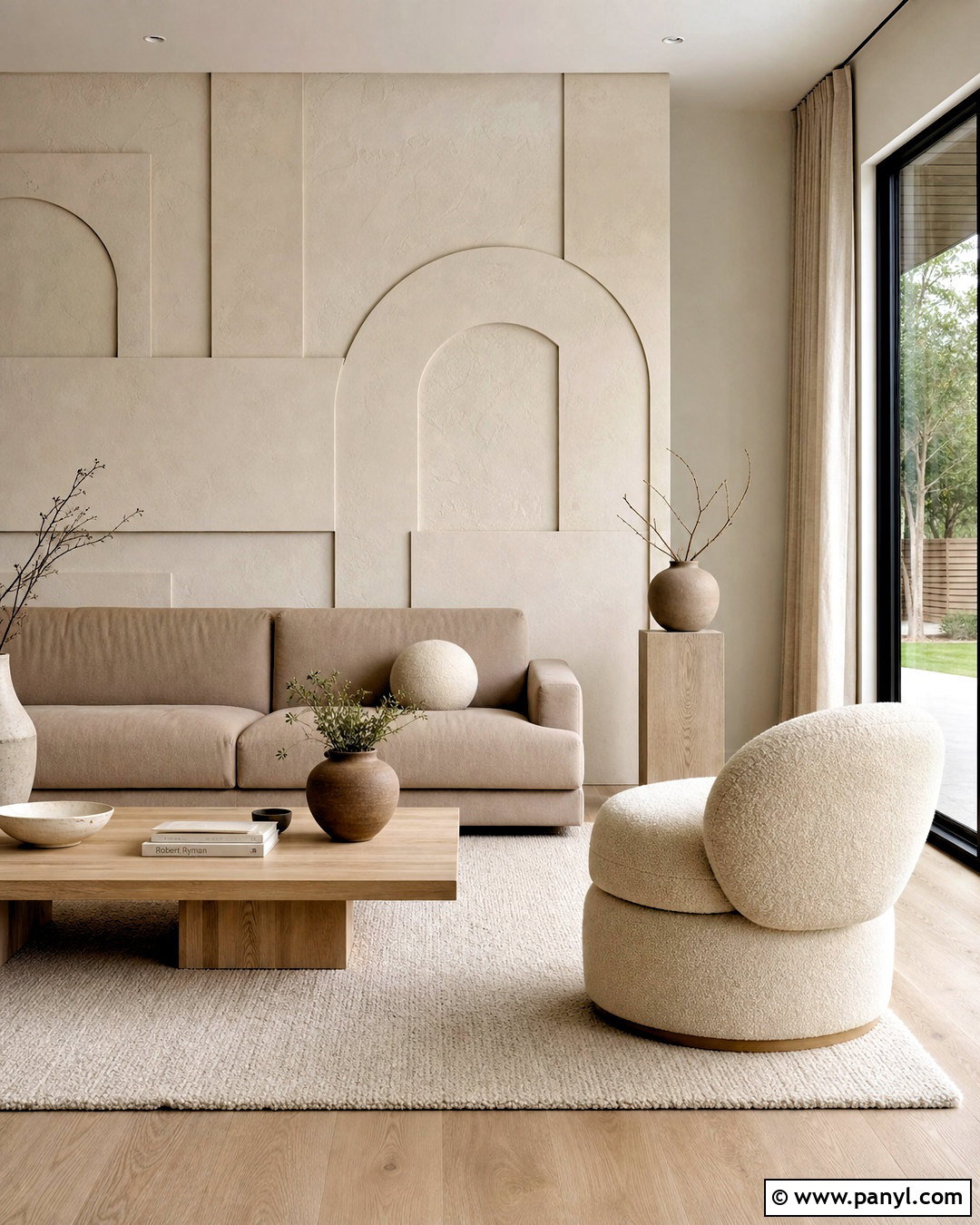 Textured Plaster Geometric Wall - 20 geometric feature wall ideas