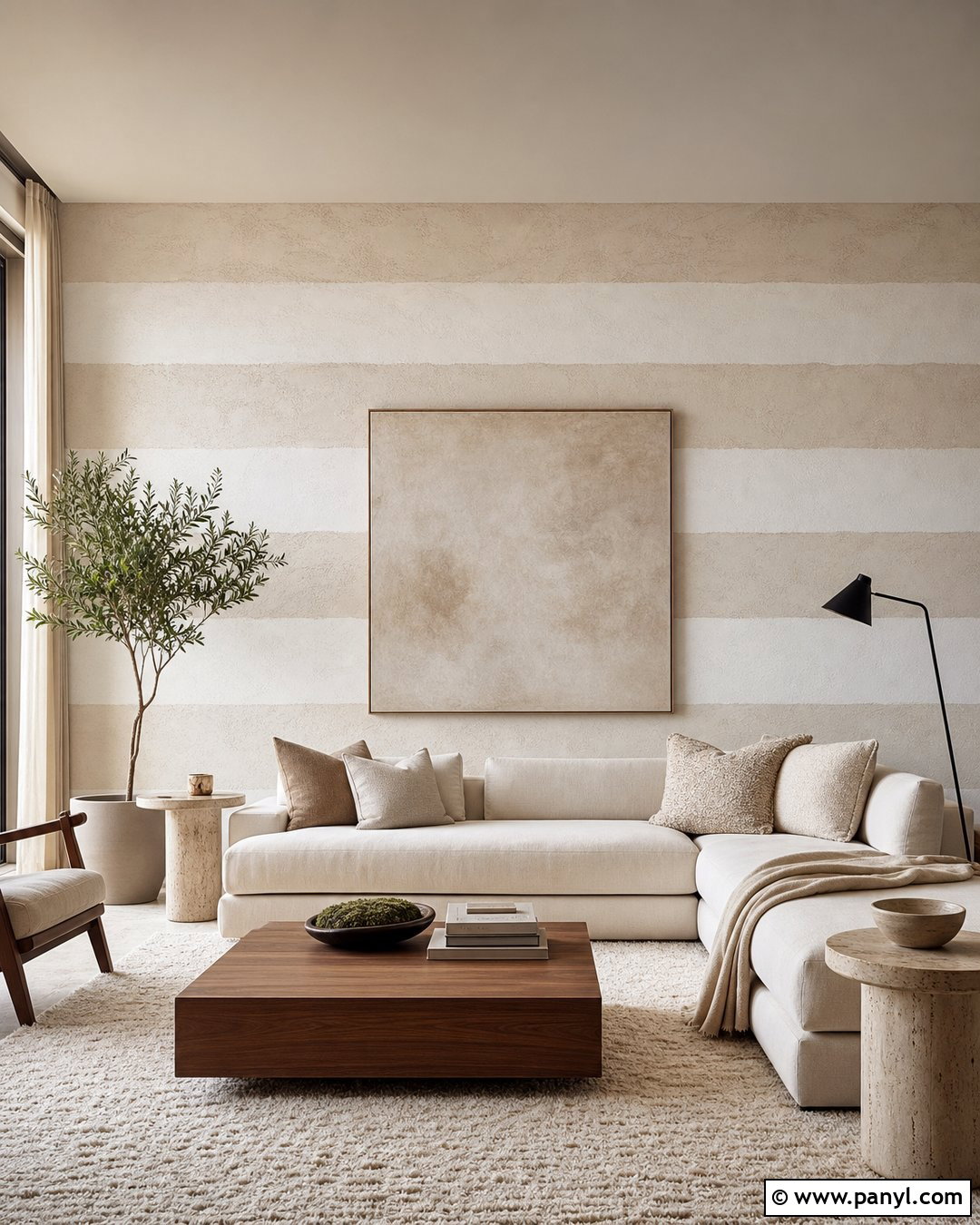 Textured Plaster Horizontal Wall Stripes - 30 Horizontal Stripes On Wall Ideas