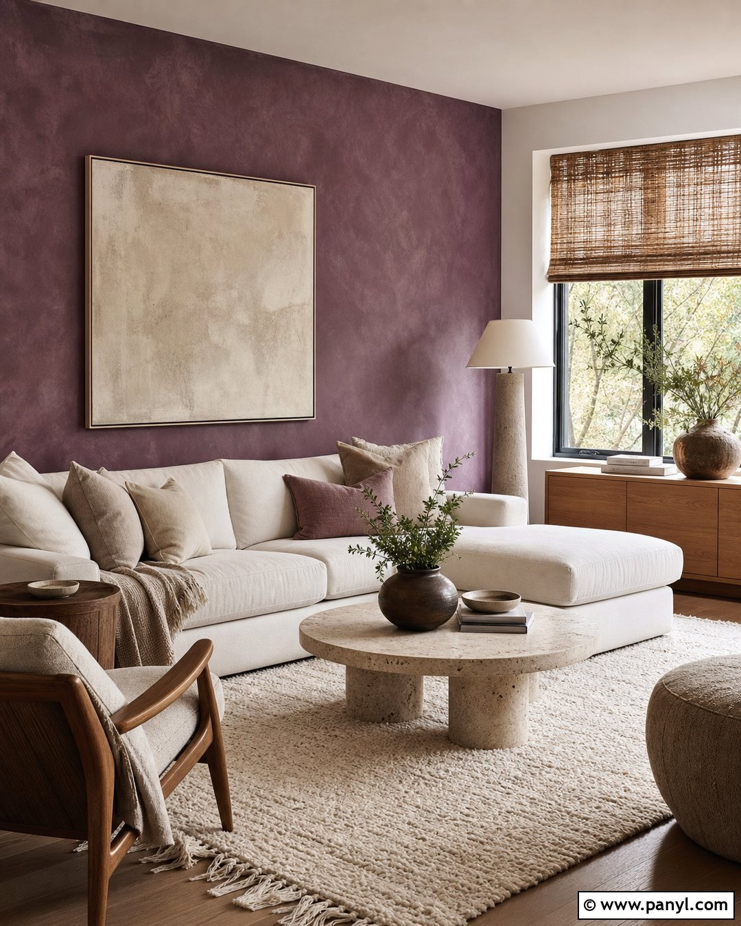 Textured Purple Accent Wall Living Room - 20 How To Style A Purple Accent Wall Ideas